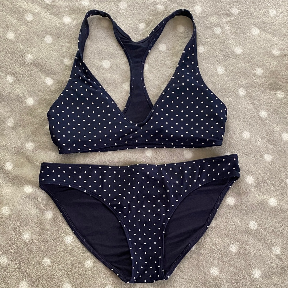 Aerie Navy Polka Dot Bikini Set